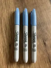 Sharpie Classic Fine Point Permanent, BLUE ICE Bullet Tip ( PKT 3 MARKERS )
