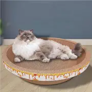 Thicken Corrugated Cat Scratcher Bowl Plate - Reversible Lounge Bed & Toy