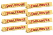Toblerone Swiss Milk Chocolate with Honey and Almond Nougat, 8x100 gram/3.52 oz.