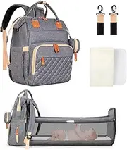 Leogreen 3 in 1 Diaper Bag Backpack with USB Charging Port, Pacifier Case, Stroller Straps, Thermal Pockets, Multi-Functional Large Waterproof Travel Baby Nappy Bags
