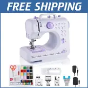 Portable Mini Electric Sewing Machine for Beginners - 12 Stitches & 2 Speeds