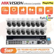 Hikvision 16CH CCTV Security System MIC 5MP Full Color POE ColorVu IP Camera HDD
