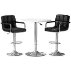 Bar Table and Stools Set Dining Desk Kitchen Chairs Cafe Pub -WHBK