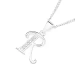 Silver Cz 'r' Initial Pendant in Clear