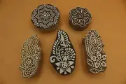 Wooden Hand-carved Printing Stamps Indian Block Fabric Textile Printing Block