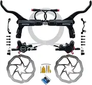 E-Bike Dual Piston Hydraulic Disc Brake Set, 2 Pin Magnetic Sensor Power Off Electric Scooter Disc Brake, Right Mount(Black)