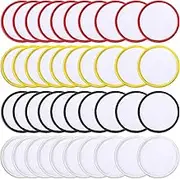 40 Pieces Iron on Blank Sublimation Patch Round Fabric Heat Transfer Repair Blank Patch for Clothes, Hats, Uniforms, Backpacks, Shoes