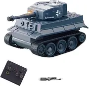 ynapmoc Mini Battle RC Tank Toy Four Channel Shooting Wireless Remote Control Tank with Lights(Grey)