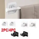 2-4pc No-Drilling Required Curtain Rod Rack Self-adhesive Curtain Adhesive Hook