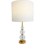 LVD Tall Verona Metal/Glass/Linen 77.5cm Lamp /Office Table Lampshade CLR