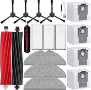 16 Pack S8 Pro Ultra Replacement Parts Accessories for Roborock S8 Pro Ultra Robot Vacuum, 1 Set Main Brush, 1 Self-Main Brush, 3 HEPA Filters, 4 Side Brushes, 3 Mop Cloth Pads, 4 Vacuum Bags