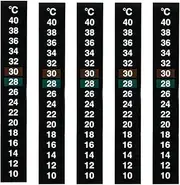 Fenteer 5 Pieces Digital Temperature Sticker Adhesive Thermometer Strip Aquarium Thermometer Sticker Temperature Thermometer Celsius Display for Fishing Tank
