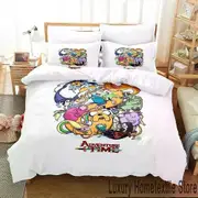v496 Bed Sheets Cartoon The Dog Face Adventure Time Finn Jake Bedding Set Duvet Cover Bed Set Quilt Cover Pillowcase Comforter king Queen Size 3-Piece