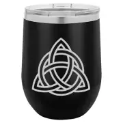 Stemless Wine Tumbler Coffee Travel Mug Glass Triquetra Symbol Celtic Knot