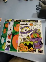 Halloween Static Cling Window Decorations by Color-Clings Witch / Pumpkins+ NEW