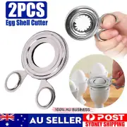 2PCS Stainless Steel Egg Shell Opener Cutter Cracker Boiled Egg Topper Separator
