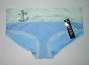 LOVE LIBBY LACE BIKINI PANTIES SIZE M MEDIUM JUNIORS BLUE