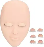 Eyelash Extension Mannequin 3D Face Model with Removable Eyelids Display Beauty Shop Compact Size (Pink)