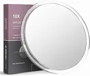 10X Magnifying Mirror with 3 Suction Cups 9 Inch Large Size
