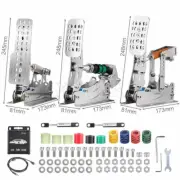 Racing Game Simulator Pedal Throttle+Brake+Clutch Set USB Controller PC Pedals
