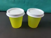 Tupperware Tupper Minis Midgets Set of 2 Yellow And Blue