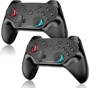2 Pack Wireless for Nintendo Switch Controller, Compatible with Switch/Lite/OLED/PS/Steam, for Switch Controllers with Wake-up, Dual Vibration, Screenshot Function, Bluetooth, Turbo Function