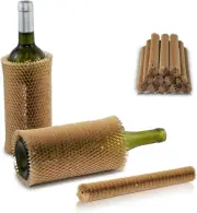 12 Pack Bubble Wrap Sleeves for Moving House, Honeycomb Packing Paper, Glass Jar