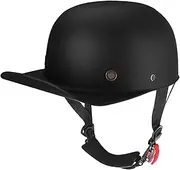 Adult Open Face Motorcycle Unisex Helmet ECE Approved Retro Motorbike Helmet Baseball Cap Half Helmet for Men Women E,L=58-60CM