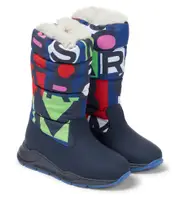 [Marc Jacobs Kids] Marc Jacobs Kids Printed leather snow boots UK 0 multicoloured