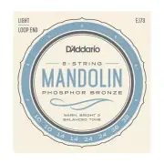 D'Addario EJ73 Loop End Phosphor Bronze Mandolin Strings; 8 strings light 10-38