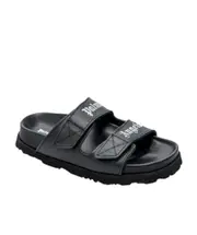 logo-print leather slides 31 Black