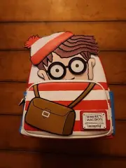 Loungefly Where's Waldo? Cosplay Mini Backpack. Hard Tag. Printed Interior
