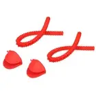 Oven Rack Shields, 2 Silicone Oven Shelf Rack Guard Protector 2 Mitts Red