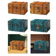 Treasure Chest Wooden Vintage Design Decoration Decorative Trunk