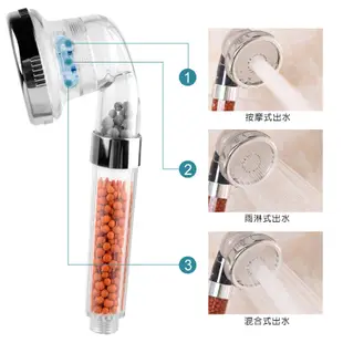 負離子麥飯石 三段出水調節 增壓蓮蓬頭 (5.7折)