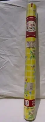 Magic Cover Shelf Drawer vinyl 8 yds chopin flowers butterfly roll Vintage MIP