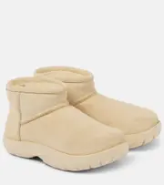 [Bottega Veneta] Bottega Veneta Snap Mini shearling-lined suede ankle boots AU 7 beige