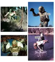 CREATURE FROM THE BLACK LAGOON 1954 MOVIE PHOTO LOT #8 (4) SCIFI FAMOUS MONSTERS