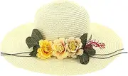 [UANGKOU] Sun Visor Hat with Fan Panama Hat Sun Hats for Women Men Wide Brim Fedora Hat UV UPF 50+ Foldable Packable Summer Straw Beach Hat Toddler Boy Sun Hat A-White, A-white, One Size