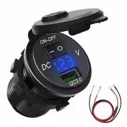 2 QC3.0 Ports Fast Charging Car USB Charger Socket Adapter For Vehicles Truck C
