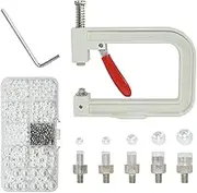 BDS-HOME Pearl Handmade Setting Machine with 5 Sizes of Round Pearl ABS Beads Rivet Studs & 900 Pcs Nailheads Spots Studs Kit for Hats Shoes Clothes Bags Skirts Beads DIY Accessories, White (B-DZJ-W)
