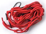 Race-Driven Motorcycle ATV Cargo Net 15 x 15 inch with 6 Hooks Mesh Web - Red