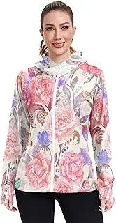[Caihoyu] Plain Hoodie Lightweight Womens Slim Fit t Shirts UPF 50+ Protection