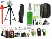60" TRIPOD WITH QUICK RELEASE FOR CANON EOS REBEL DSLR + PRO CLEAN KIT + REMOTE