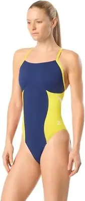 SPEEDO Endurance Flyback One Piece Swimsuit Womens Sz 20 Navy Blue / Gold NWT