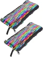 Beaupretty 2pcs Sequin Makeup Bags for Women Portable Small Cosmetic Pouch for Travel Toiletries Accessories Storage Multi Functional Organizer for Purse Everyday Use