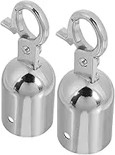 2 Pcs Silver Cord End Cap with Hook Rope End Fitting Lock Stopper for Easy Attachment and Enhanced Aesthetics for Guardrails and Decorative Ropes