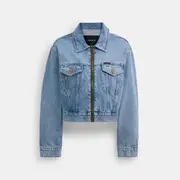 Denim Crop Jacket In Organic Cotton