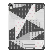 iPad Air 13-inch (M2/M3) iPad Impact Case Geometrical black white pink abstract shapes pattern