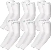 [BHYTAKI] 6 Pairs UV Sun Protection Arm Sleeves, UPF 50 Sports Cooling Arm Compression Sleeves for Men Women Teenager